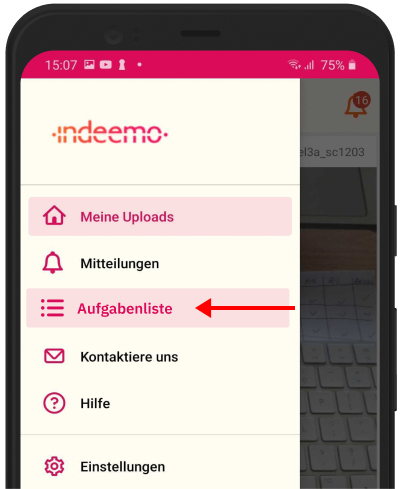 indeemo app main menu